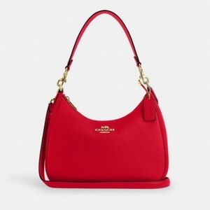 NEW Coach Hobo Teri Bag in Bold Red with Gold Accents